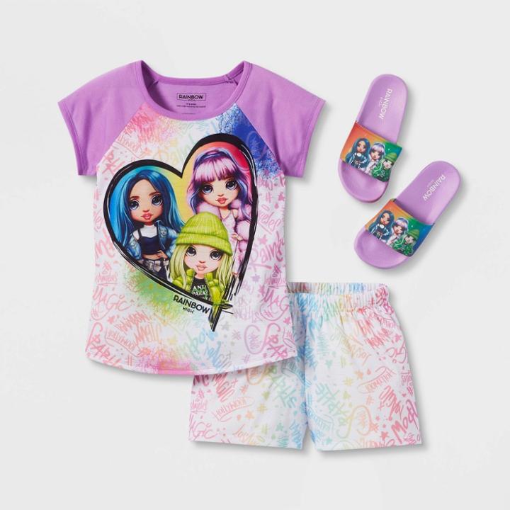 Girls' Rainbow High 2pc Pajama Set - Purple