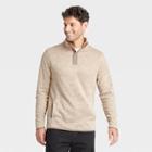 Men's Standard Fit 1/4 Snap Sweatshirt - Goodfellow & Co Tan