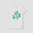 Girls' 'st. Patrick's Day Tie-dye Shamrock' Short Sleeve Graphic T-shirt - Cat & Jack White