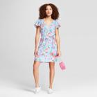 Women's Floral Print Ruffle Sleeve Crepe Dress - A New Day