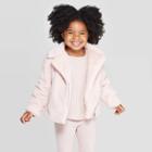 Toddler Girls' Faux Fur Jacket - Art Class Pink 12m, Toddler Girl's, Orange