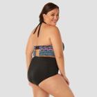 Women's Plus Size Floral Print Slimming Control Flounce Bikini Top - Beach Betty By Miracle Brands Aztec 3x,