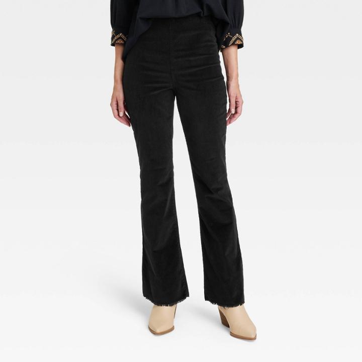 Women's High-rise Corduroy Flare Pants - Knox Rose Black