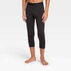 Boys' 3/4 Fitted Performance Tights - All In Motion Black