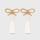 Sugarfix By Baublebar Braided Bow Tassel Earrings - Ivory