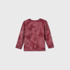 Toddler Boys' Long Sleeve Tie-dye Pocket T-shirt - Art Class Maroon