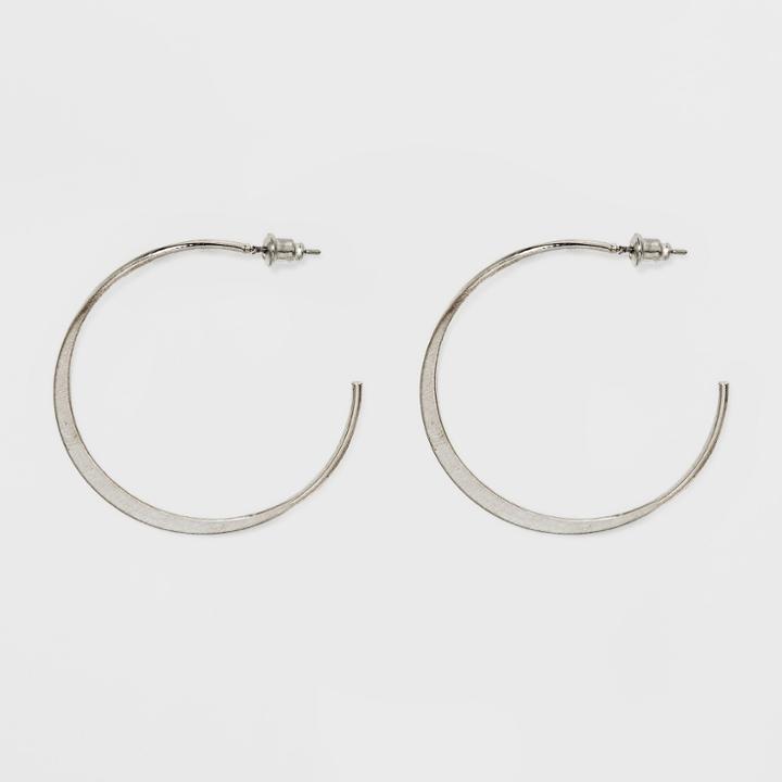 Open Hoop With Flat Casting Earrings - Universal Thread Dark
