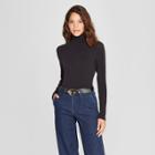 Women's Long Sleeve Turtleneck - A New Day Black