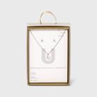 Silver Plated Cubic Zirconia Pave Initial Pendant Necklace And Earring Set - A New Day Initial U