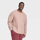 Men's Big & Tall Waffle-knit Henley Athletic Top - All In Motion Brown