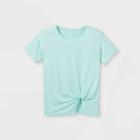 Girls' Short Sleeve Split Hem Studio T-shirt - All In Motion Aqua