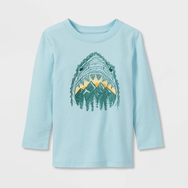 Toddler Boys' Shark Mountain Long Sleeve Graphic T-shirt - Cat & Jack Blue