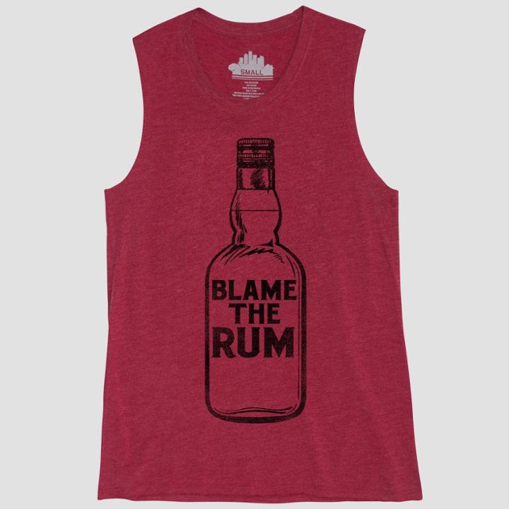 Women's Blame The Rum Graphic Tank Top - Awake Red