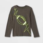Boys' Electric Football Graphic Long Sleeve T-shirt - Cat & Jack Charcoal Gray