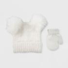 Baby Girls' Hat And Glove Set - Cat & Jack Opaque White 12-24m, Toddler Girl's