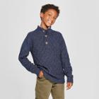 Boys' Long Sleeve Pullover Sweater - Cat & Jack Navy Heather