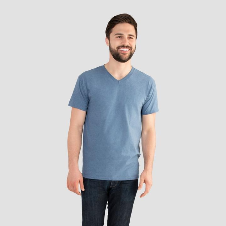 Fruit Of The Loom Select Men's V-neck T-shirt - Durango Blue