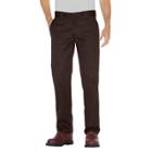 Dickies Men's Slim Straight Fit Twill Pants- Chocolate Brown 31x32, Brown Brown