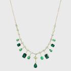 Gemstone Collar Statement Necklace - A New Day Green