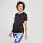 Maternity Active Short Sleeve T-shirt With Mesh - Isabel Maternity By Ingrid & Isabel Black