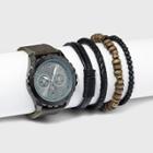 Men's Watch Set With Accessories - Goodfellow & Co Olive Green
