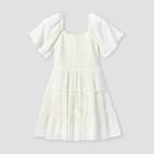 Girls' Flutter Sleeve Dress - Art Class White