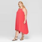 Target Women's Plus Size Square Neck Sleeveless A Line Dress - Prologue Red X