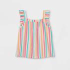 Girls' Printed Flutter Sleeve Woven Top - Cat & Jack
