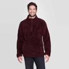 Men's Tall Standard Fit Sherpa Sweatshirt - Goodfellow & Co Pomegranate Mystery Lt, Men's, Red