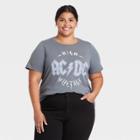 Women's Ac/dc Plus Size High Voltage Short Sleeve Graphic T-shirt - Gray