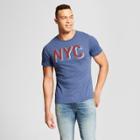 Men's New York Nyc Marquee Short Sleeve Crew Neck T-shirt - Awake - Navy