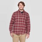 Men's Big & Tall Plaid Long Sleeve 1-pocket Flannel Button-down Shirt - Goodfellow & Co Scarlet Mystery 2xbt, Men's, Red