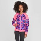 Girls' Printed Tech Fleece Full Zip Hoodie - C9 Champion Cobalt Blue Dots Multi Print