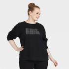 Women's Plus Size Graphic Fleece Sweatshirt - Ava & Viv Black X