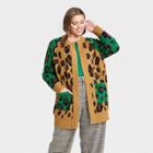 Women's Plus Size Leopard Print Cardigan - Who What Wear Brown