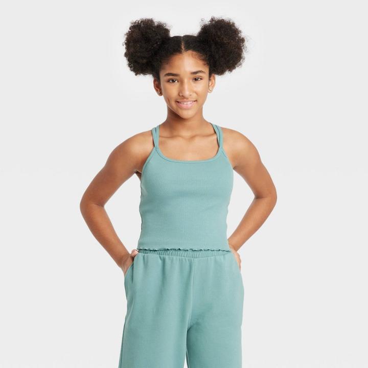 Girls' Seamless Cami Bralette - Art Class Turquoise Green
