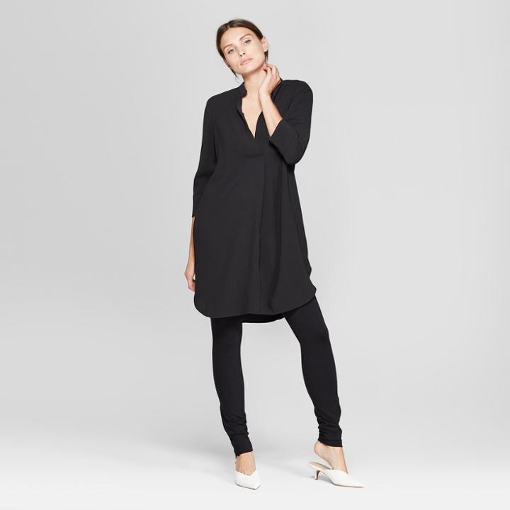 Women's 3/4 Sleeve Tunic Dress - Prologue Black