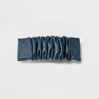 Rouched Faux Leather Barrette Hair Clip - A New Day Blue