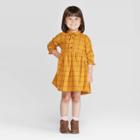 Toddler Girls' Grid Flannel Dress - Art Class Gold 12m, Toddler Girl's, Yellow