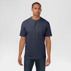 Dickies Men's Big & Tall Cotton Heavyweight Short Sleeve Pocket Henley Shirt- Dark Navy L