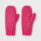 Women's Chunky Knit Mittens - Wild Fable Pink