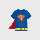 Men's Superman Cape Halloween Short Sleeve Graphic T-shirt - Royal Blue