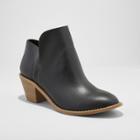 Women's Indie Heeled Wide Width Booties - Universal Thread Black 6w,