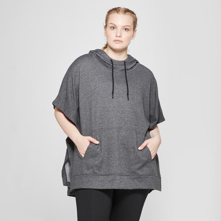 Women's Plus-size Poncho - C9 Champion Black Heather