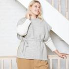 Women's Plus Cable Knit Poncho - A New Day Gray