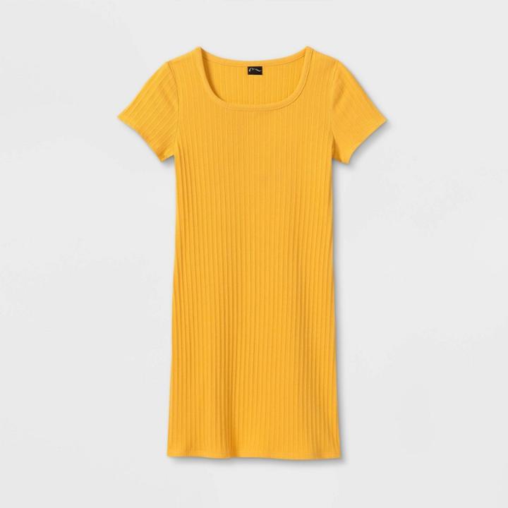 Girls' U-neck Knit Dress - Art Class Yellow