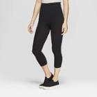 Women's High Waist Cotton Capri Leggings - A New Day Black