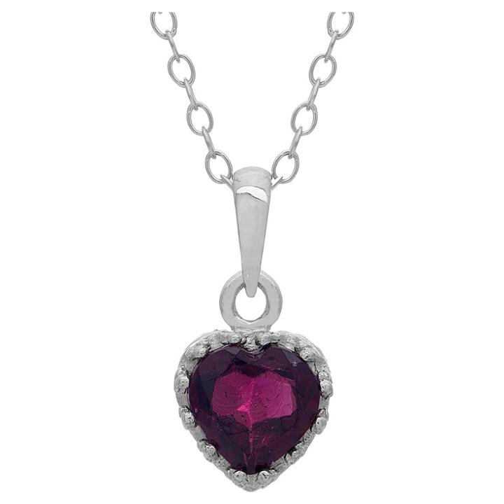 3/4 Tcw Tiara Garnet Crown Pendant In Sterling Silver, Women's, Red