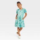Girls' Short Sleeve French Terry Dress - Cat & Jack Ocean Green