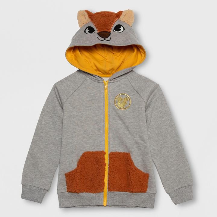 Girls' Marvel Rising Tippy Toe Costume Zip-up Hoodie - Heather Gray